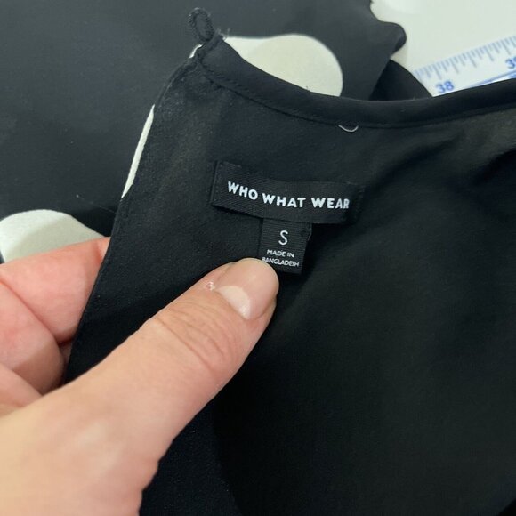 Who What Wear Black and White Polka Dot Baby Doll Dress Womens Size S - Picture 5 of 8